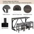 Ensemble de table de bar GDFStudio Kittson 4 pièces avec prise de courant
