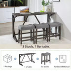 Ensemble de table de bar GDFStudio Kittson 4 pièces avec prise de courant