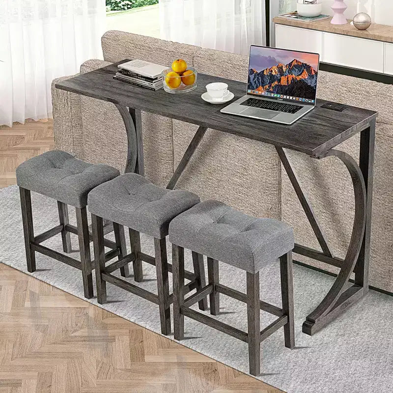 Ensemble de table de bar GDFStudio Kittson 4 pièces avec prise de courant