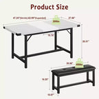 Ensemble table et chaises de salle à manger 3 pièces, ensemble de table de cuisine avec 2 bancs, ensemble de table de salle à manger pour 4 à 6 personnes pour appartement, cuisine, salon