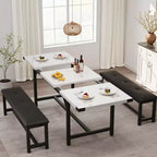 Ensemble table et chaises de salle à manger 3 pièces, ensemble de table de cuisine avec 2 bancs, ensemble de table de salle à manger pour 4 à 6 personnes pour appartement, cuisine, salon