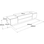 Meuble TV HomeStock Floyd, feutre blanc - Meuble de divertissement avec impression UV, console de 160 cm avec étagères de rangement et portes