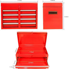 Servante d'atelier roulante à 5 tiroirs, avec étagère réglable et chariot de rangement portable détachable pour garage, entrepôt, atelier, rouge