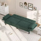 89 canapé futon, canapé-lit moderne avec dossier et accoudoirs réglables, canapé-lit futon convertible avec 2 oreillers pour salon, chambre à coucher