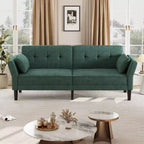 89 canapé futon, canapé-lit moderne avec dossier et accoudoirs réglables, canapé-lit futon convertible avec 2 oreillers pour salon, chambre à coucher
