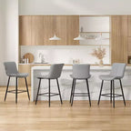 Tabourets de bar en cuir marron, hauteur comptoir, lot de 2, tabourets de cuisine modernes pour salle à manger et îlots de cuisine