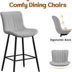 Tabourets de bar en cuir marron, hauteur comptoir, lot de 2, tabourets de cuisine modernes pour salle à manger et îlots de cuisine