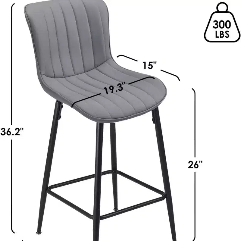 Tabourets de bar en cuir marron, hauteur comptoir, lot de 2, tabourets de cuisine modernes pour salle à manger et îlots de cuisine