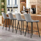 Tabourets de bar en cuir marron, hauteur comptoir, lot de 2, tabourets de cuisine modernes pour salle à manger et îlots de cuisine