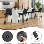 Tabourets de bar en cuir marron, hauteur comptoir, lot de 2, tabourets de cuisine modernes pour salle à manger et îlots de cuisine