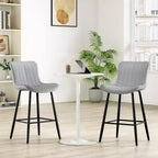 Tabourets de bar en cuir marron, hauteur comptoir, lot de 2, tabourets de cuisine modernes pour salle à manger et îlots de cuisine