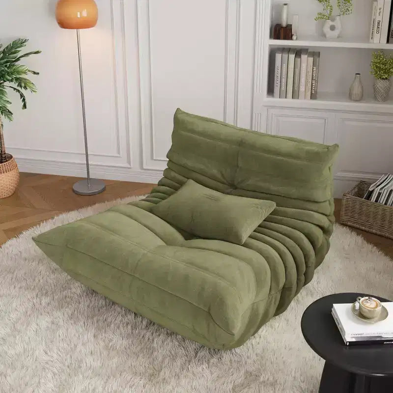 Pouf poire touffeté à la main de 90 cm, causeuse monobloc sans couture en mousse à mémoire de forme imperméable avec une capacité de 400 kg pour le salon et la chambre à coucher