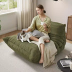 Pouf poire touffeté à la main de 90 cm, causeuse monobloc sans couture en mousse à mémoire de forme imperméable avec une capacité de 400 kg pour le salon et la chambre à coucher