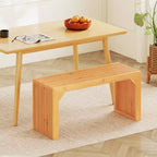 Costway Banc de salle à manger en bambou 1 ou 2 pièces, 91 cm de long, banc d'entrée, banc en bois massif pour intérieur et extérieur