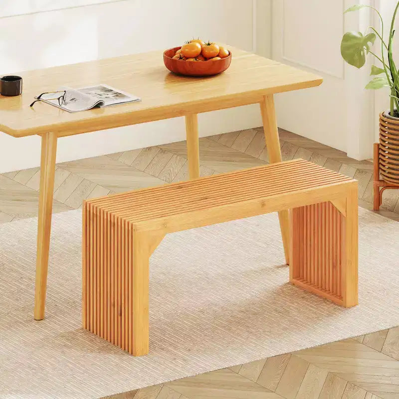 Costway Banc de salle à manger en bambou 1 ou 2 pièces, 91 cm de long, banc d'entrée, banc en bois massif pour intérieur et extérieur