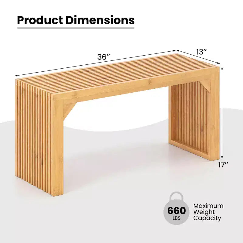 Costway Banc de salle à manger en bambou 1 ou 2 pièces, 91 cm de long, banc d'entrée, banc en bois massif pour intérieur et extérieur