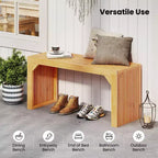 Costway Banc de salle à manger en bambou 1 ou 2 pièces, 91 cm de long, banc d'entrée, banc en bois massif pour intérieur et extérieur