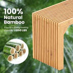 Costway Banc de salle à manger en bambou 1 ou 2 pièces, 91 cm de long, banc d'entrée, banc en bois massif pour intérieur et extérieur