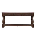 Hostack Table console en bois de 63 po avec 3 tiroirs et 1 étagère inférieure pour entrée et couloir, espresso clair
