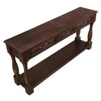 Hostack Table console en bois de 63 po avec 3 tiroirs et 1 étagère inférieure pour entrée et couloir, espresso clair