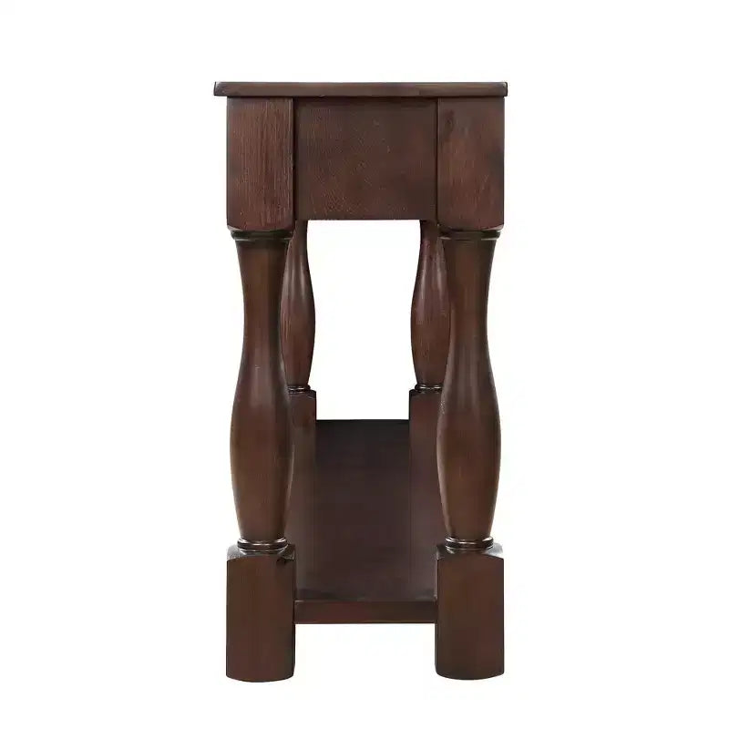 Hostack Table console en bois de 63 po avec 3 tiroirs et 1 étagère inférieure pour entrée et couloir, espresso clair