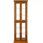 Meuble d'exposition Okak Diapaly, Vitrine avec 6 étagères réglables et portes en verre trempé, Meuble haut pour salon, chambre à coucher