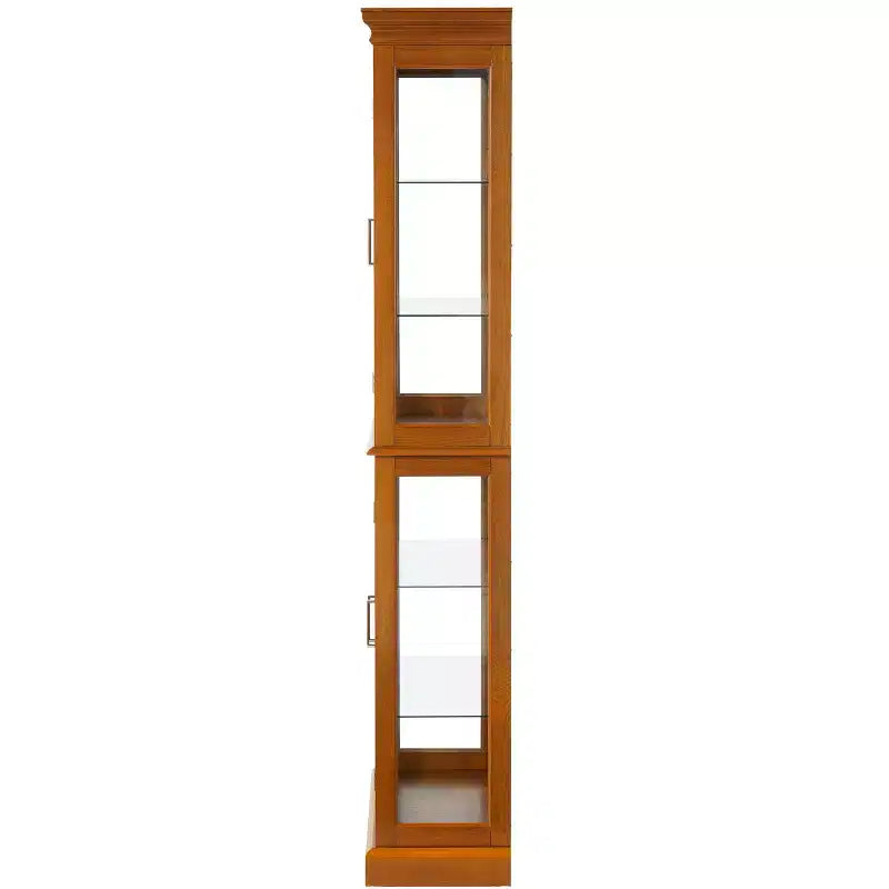 Meuble d'exposition Okak Diapaly, Vitrine avec 6 étagères réglables et portes en verre trempé, Meuble haut pour salon, chambre à coucher