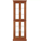 Meuble d'exposition Okak Diapaly, Vitrine avec 6 étagères réglables et portes en verre trempé, Meuble haut pour salon, chambre à coucher