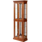 Meuble d'exposition Okak Diapaly, Vitrine avec 6 étagères réglables et portes en verre trempé, Meuble haut pour salon, chambre à coucher