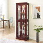 Meuble d'exposition Okak Diapaly, Vitrine avec 6 étagères réglables et portes en verre trempé, Meuble haut pour salon, chambre à coucher