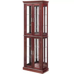 Meuble d'exposition Okak Diapaly, Vitrine avec 6 étagères réglables et portes en verre trempé, Meuble haut pour salon, chambre à coucher