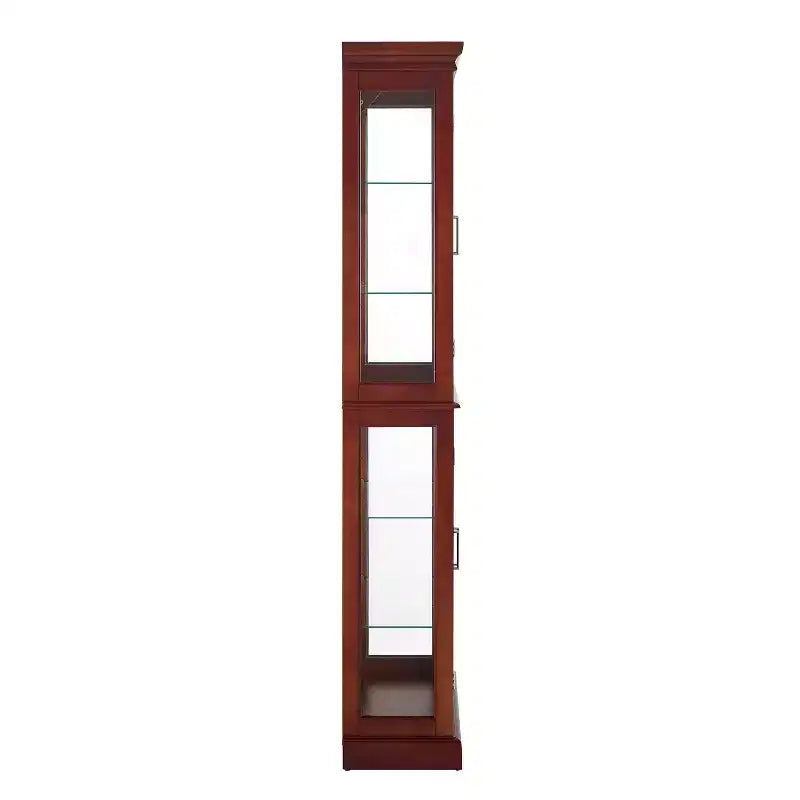 Meuble d'exposition Okak Diapaly, Vitrine avec 6 étagères réglables et portes en verre trempé, Meuble haut pour salon, chambre à coucher