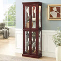 Meuble d'exposition Okak Diapaly, Vitrine avec 6 étagères réglables et portes en verre trempé, Meuble haut pour salon, chambre à coucher