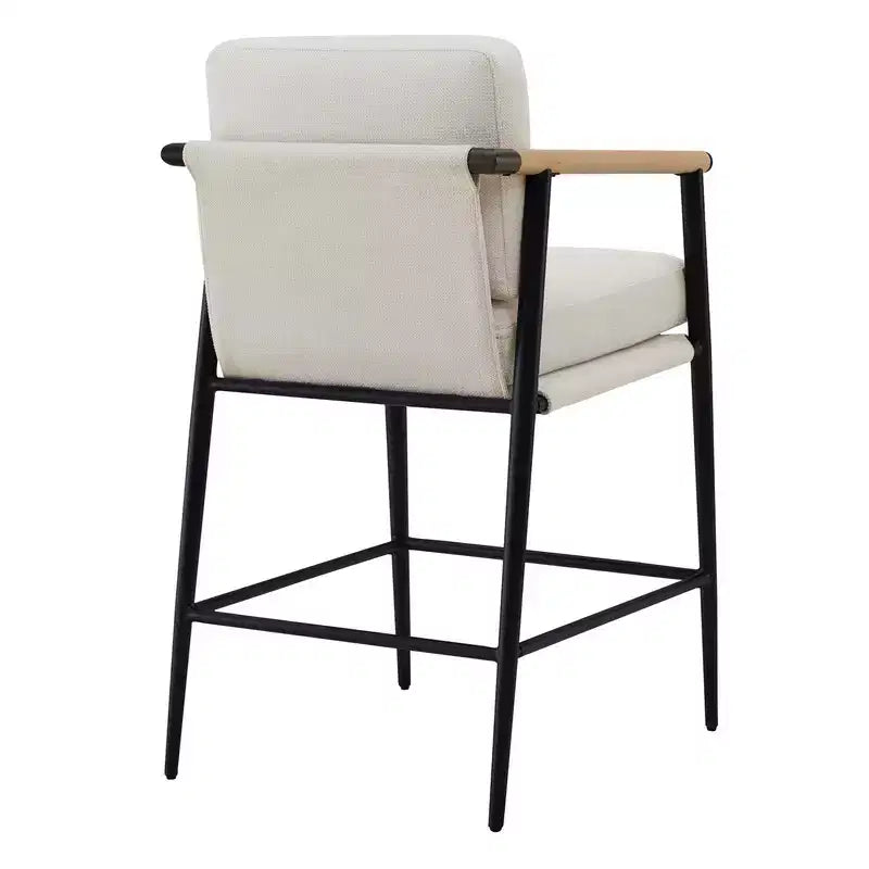 Tabourets de bar modernes Spruce&Spring avec accoudoirs et piètement en métal, lot de 2