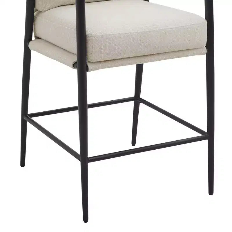 Tabourets de bar modernes Spruce&Spring avec accoudoirs et piètement en métal, lot de 2