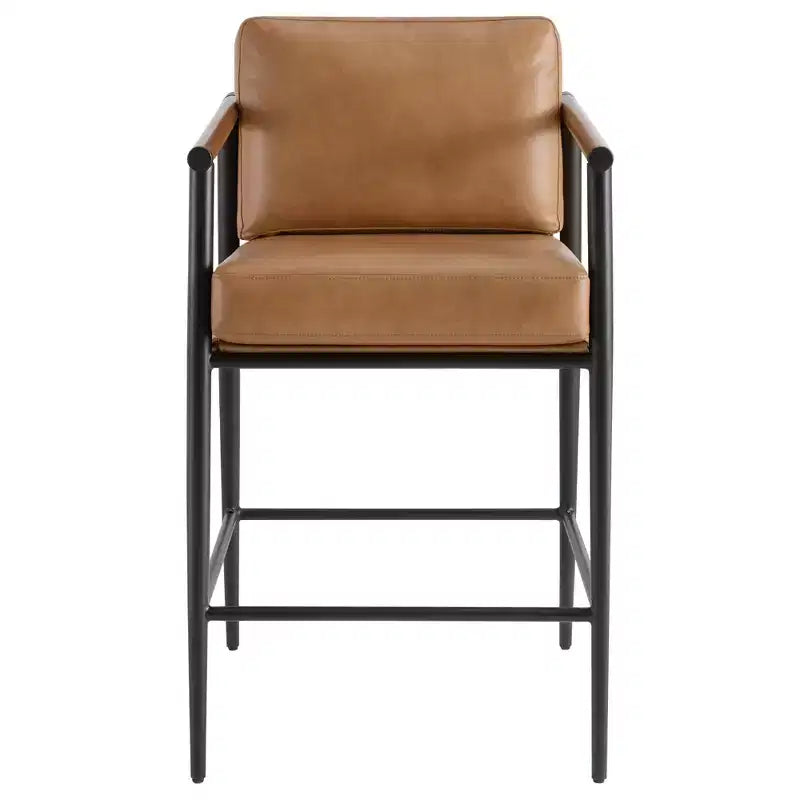 Tabourets de bar modernes Spruce&Spring avec accoudoirs et piètement en métal, lot de 2