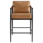 Tabourets de bar modernes Spruce&Spring avec accoudoirs et piètement en métal, lot de 2