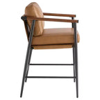 Tabourets de bar modernes Spruce&Spring avec accoudoirs et piètement en métal, lot de 2