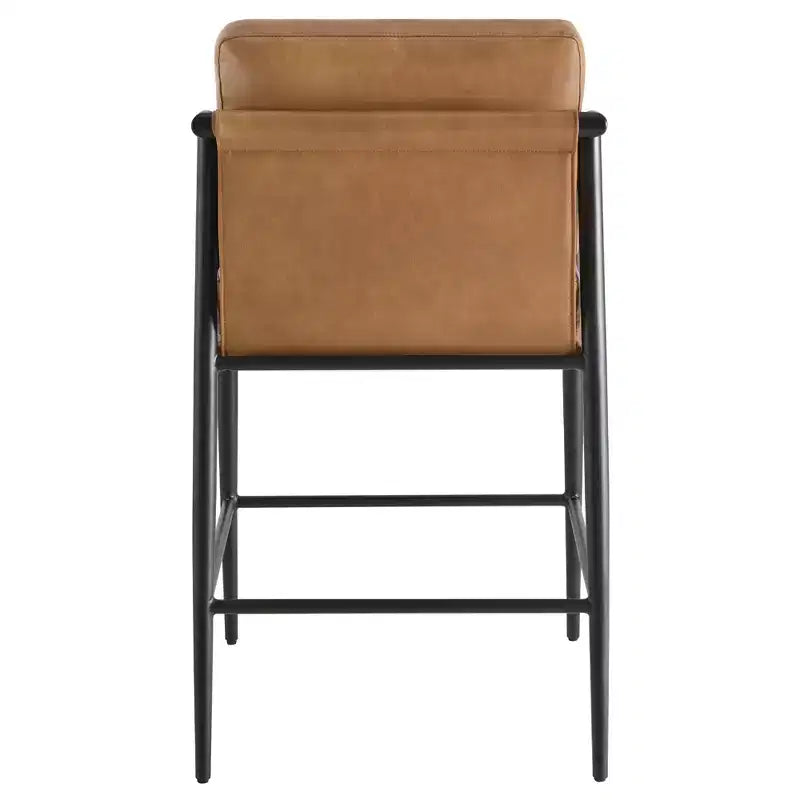 Tabourets de bar modernes Spruce&Spring avec accoudoirs et piètement en métal, lot de 2