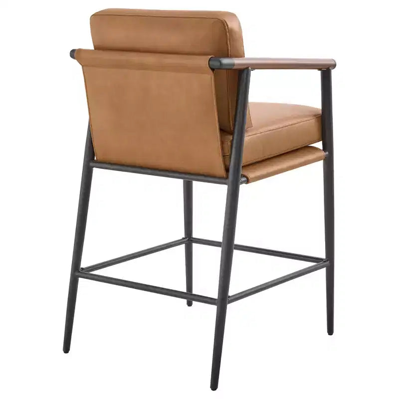 Tabourets de bar modernes Spruce&Spring avec accoudoirs et piètement en métal, lot de 2