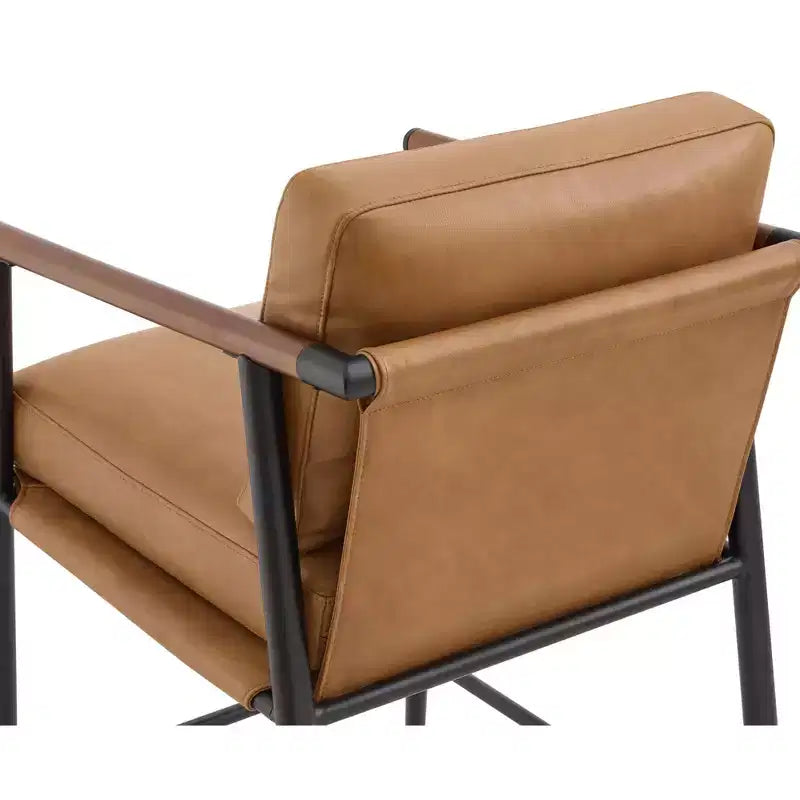 Tabourets de bar modernes Spruce&Spring avec accoudoirs et piètement en métal, lot de 2