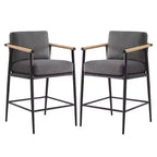 Tabourets de bar modernes Spruce&Spring avec accoudoirs et piètement en métal, lot de 2