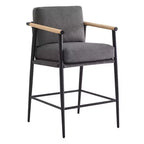 Tabourets de bar modernes Spruce&Spring avec accoudoirs et piètement en métal, lot de 2
