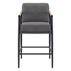 Tabourets de bar modernes Spruce&Spring avec accoudoirs et piètement en métal, lot de 2