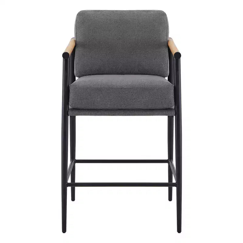 Tabourets de bar modernes Spruce&Spring avec accoudoirs et piètement en métal, lot de 2