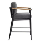 Tabourets de bar modernes Spruce&Spring avec accoudoirs et piètement en métal, lot de 2
