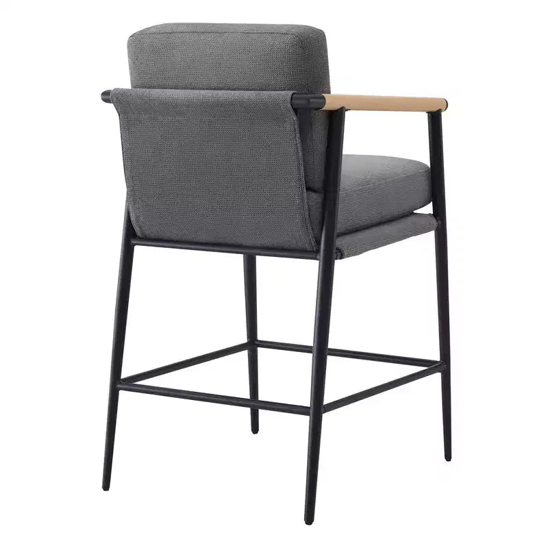 Tabourets de bar modernes Spruce&Spring avec accoudoirs et piètement en métal, lot de 2
