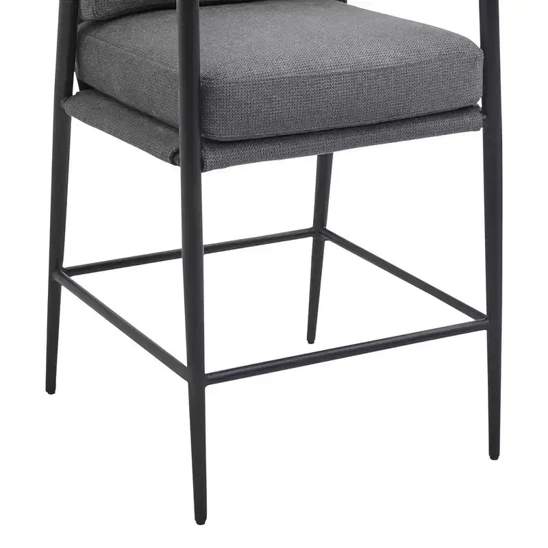 Tabourets de bar modernes Spruce&Spring avec accoudoirs et piètement en métal, lot de 2