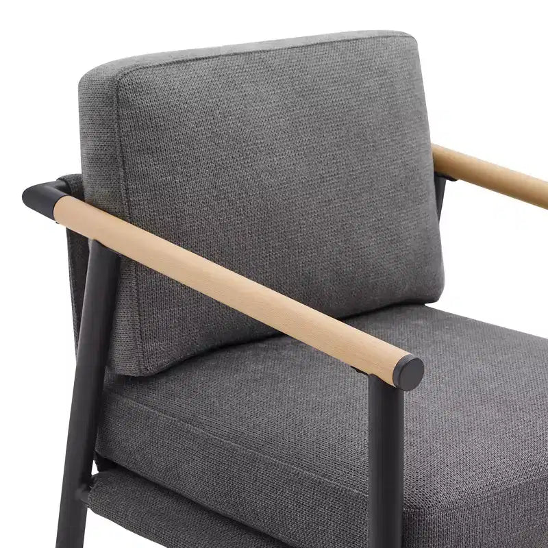 Tabourets de bar modernes Spruce&Spring avec accoudoirs et piètement en métal, lot de 2
