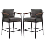 Tabourets de bar modernes Spruce&Spring avec accoudoirs et piètement en métal, lot de 2
